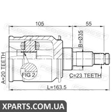 ШРУС ВНУТРІШНІЙ ЗАДНІЙ 20X35X23 HONDA CR-V RE3/RE4 2007-2012 FEBEST 0311RELHR