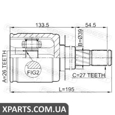 ШРУС ВНУТРІШНІЙ 26X39X27 NISSAN PATHFINDER R51M 2005- FEBEST 0211R51