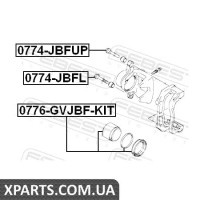 ВТУЛКА НАПРЯМНА СУППОРТА ГАЛЬМОВОГО ПЕРЕДНЬОГО SUZUKI GRAND VITARA/ESCUDO JB416/JB420/JB627 2006- FEBEST 0774JBFUP