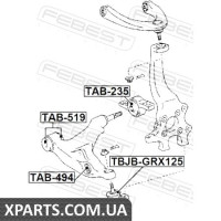 САЙЛЕНБЛОК ПЕРЕДНЬОГО ВАЖЕЛЯ TOYOTA CROWN/MAJESTA GRS18#/UZS18# 2003-2008 FEBEST TAB494