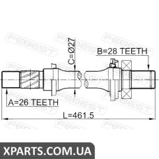 ПІВОСЬ ПРАВА 26X462X28 MAZDA 3 BK 2003-2008 FEBEST 0512M316AT