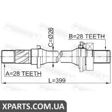 ПІВОСЬ ПРАВА 28X399X28 MAZDA 6 GG 2002-2008 FEBEST 05126GG