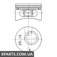 Поршень у комплекті на 1 циліндр, 2-й ремонт (+0,50) KOLBENSCHMIDT 90245610