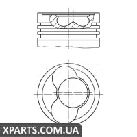 Поршень у комплекті на 1 циліндр, 2-й ремонт (+0,50) MAHLE 0305802