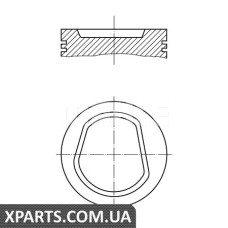 Поршень у комплекті на 1 циліндр, 2-й ремонт (+0,50) MAHLE 0304202