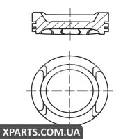 Поршень у комплекті на 1 циліндр, 2-й ремонт (+0,50) MAHLE 0306013