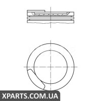 Поршень у комплекті на 1 циліндр, 2-й ремонт (+0,50) MAHLE 0110811