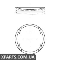 Поршень у комплекті на 1 циліндр, 2-й ремонт (+0,50) MAHLE 0306401