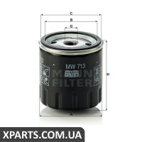 Фільтр масляний MANN-FILTER MW713