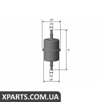 Фільтр паливний унiверс. бензин. з накін.конусний Misfat E009
