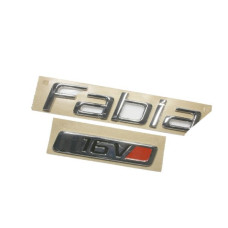 5J6853687CKTP VAG Логотип "Fabia 16V" Хром/Червоний/Чорний