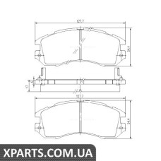 Гальмівні колодки, к-кт. NIPPARTS J3607005