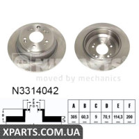 Гальмівний диск NIPPARTS N3314042