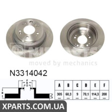 Гальмівний диск NIPPARTS N3314042