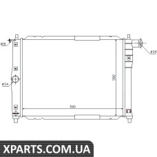 Радіатор вод. охолодж. DAEWOO LANOS без кондиціонера пр-во Nissens Nissens 61644