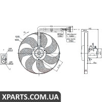 Електровентилятор охолодження у зборi мотор+крильч Nissens 85683
