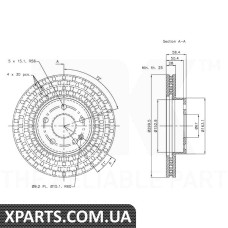 Диск гальмівний вентильований NK-203375
