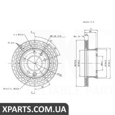 Диск гальмівний вентильований NK-203397