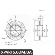 Диск гальмівний вентильований NK-203419