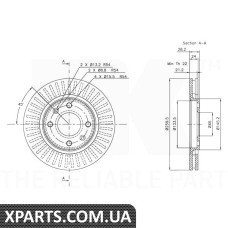 Диск гальмівний вентильований NK-203719
