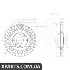 Диск гальмівний вентильований NK-203737