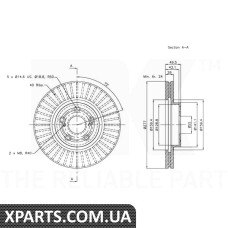 Диск  тормозной  вентилируемый NK - 204590