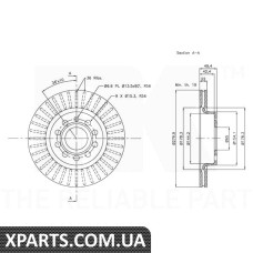 Диск  тормозной  вентилируемый NK - 204787