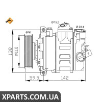 Компресор кондиціонера VW Caddy III/IV 1.6-2.0 TDI 03- / Crafter 2.5 TDI 06-13/ T6 2.0 TDI 15- NRF 32146