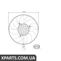 Вентилятор охолодження двигуна VW Caddy III 1.9/2.0 TDI 04-d295 NRF 47395