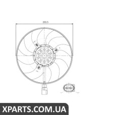 Вентилятор охлаждения двигателя VW Caddy III 1.9/2.0 TDI 04- d295 NRF 47395