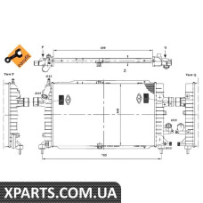 Радіатор охолодження Opel Astra H/Zafira A/B 1.3-1.9 CDTI 04-NRF 53415