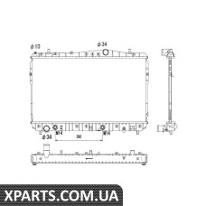 Pадіатор охолодження Chevrolet Lacetti/Daewoo Nubira 1.4/1.8 03- (АКПП)(з комб.сист.водяний/олійний) NRF 53732