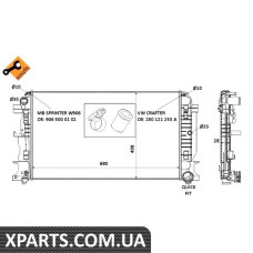 Pадіатор охолодження MB Sprinter/VW Crafter 06- +AC/-AC NRF 53885