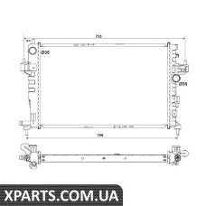 Радіатор охолодження Opel Combo 1.3/1.7CDTi 04- (+/- AC) NRF 54753