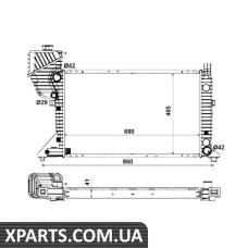 Pадиатор охлаждения MB Sprinter 2.2-2.7CDI 00-06 NRF 55348