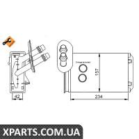 Радіатор печі VW Caddy II/Golf I-IV 1.4-2.3/1.9 TDI 95-06 NRF 58223