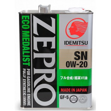 Моторное масло IDEMITSU ZEPRO Eco Medalist 0W-20 SN/GF-5 3583041 4л