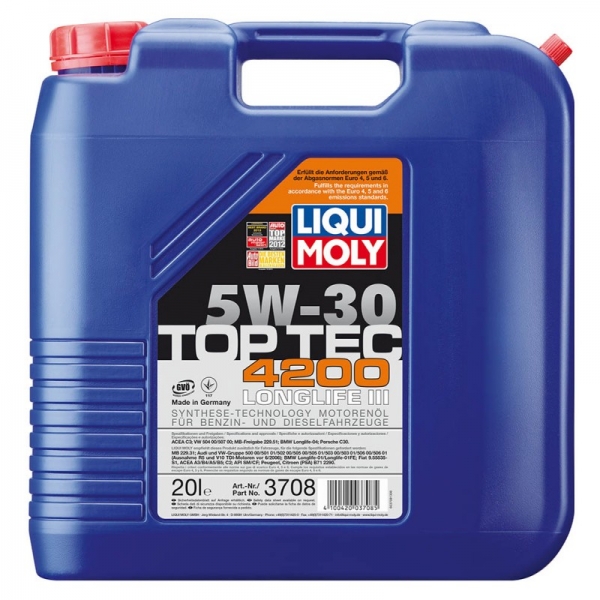 Моторна олія LIQUI MOLY TOP TEC 4200 5W-30 3709 20л