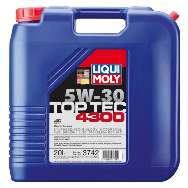 Моторна олія LIQUI MOLY TOP TEC 4300 5W-30 3742 20л