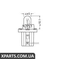 Автолампа 12V 2W OSRAM 2722MFX