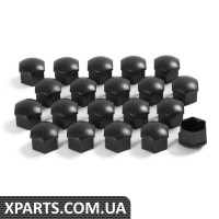 Комплект ковпачків колісних болтів, чорний матовий VAG 1Z007121501C