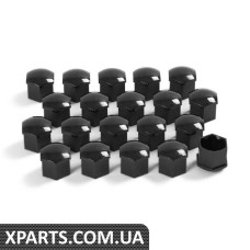 Комплект ковпачків колісних болтів, чорний глянець VAG 1Z00712159B9