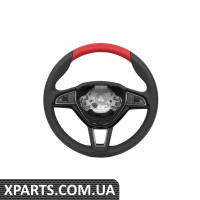 Три-спицеве ​​червоне спортивне рульове колесо, мультифункціональне (аудіо, телефон) VAG 5JA064241B