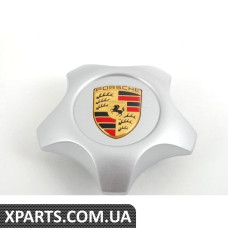 Срібна зіркова центральна кепка з кольоровим гербом Porsche Porsche 955361303079A1