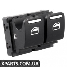 Перемикач склопідйомника (жук, чорний/алюміній, з боку водія) VAG 5C5959857AICX