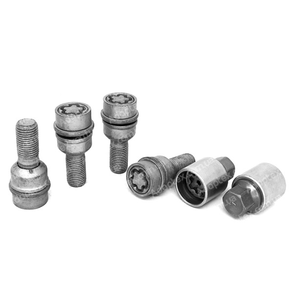 FARAD STARLOCK | Болти з секреткою М14x1.5x30 Сфера R14 для Audi A8, Q3, Q5, Q7 (4M); Q8 (4M); VW Touareg (CR) Вращаючеся кільце + запасний ключ під 17