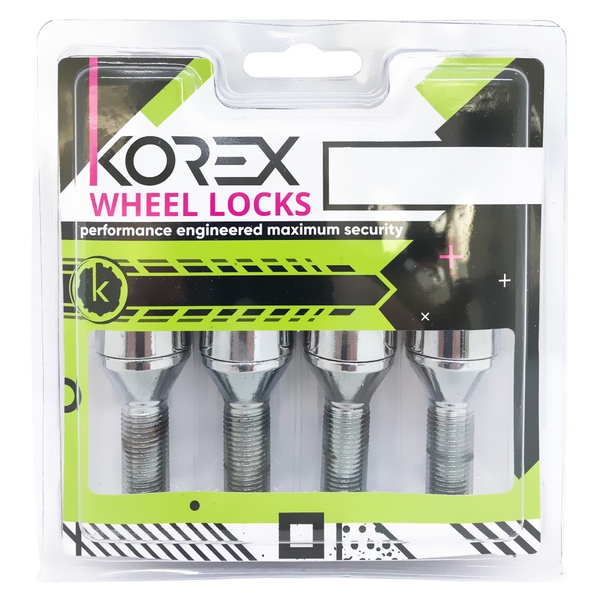 Korex | Болти секретні М14x1.5x28 Конус Обертове кільце Ключ 17-19 (Audi, Seat, Skoda, Mercedes, Volkswagen) неоригінальні диски