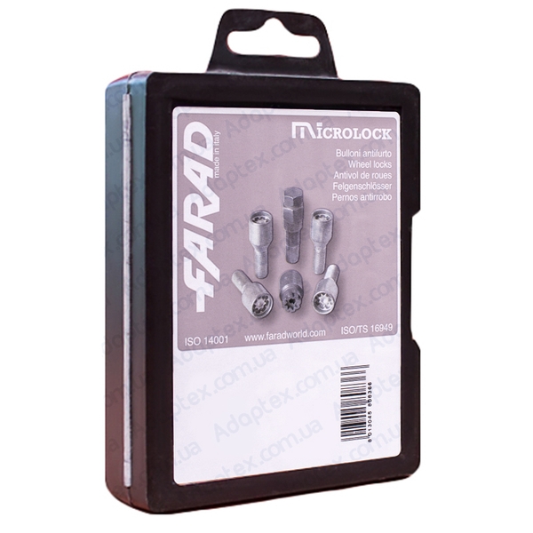 FARAD MICROLOCK | Гайки секретки М12х1.25х36 Конус для узких отверстий в дисках Внутренний ключ 17-19 (Niva, Nissan, Subaru, Suzuki, Infiniti)