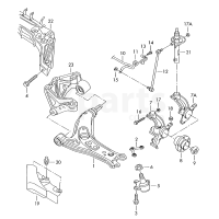 Корпус підшипника ступиці колеса зі скобою супорта VAG 6Q0407256Q