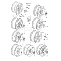 Ковпак колесатитановий/червоний торнадо VAG 6L0601149ESGK
